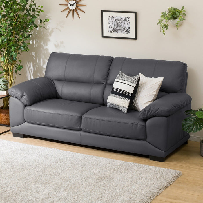 3 Seat Sofa Wall 3-KD Leather-C1 GY