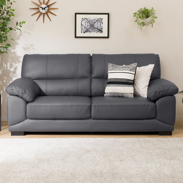 3 Seat Sofa Wall 3-KD Leather-C1 GY