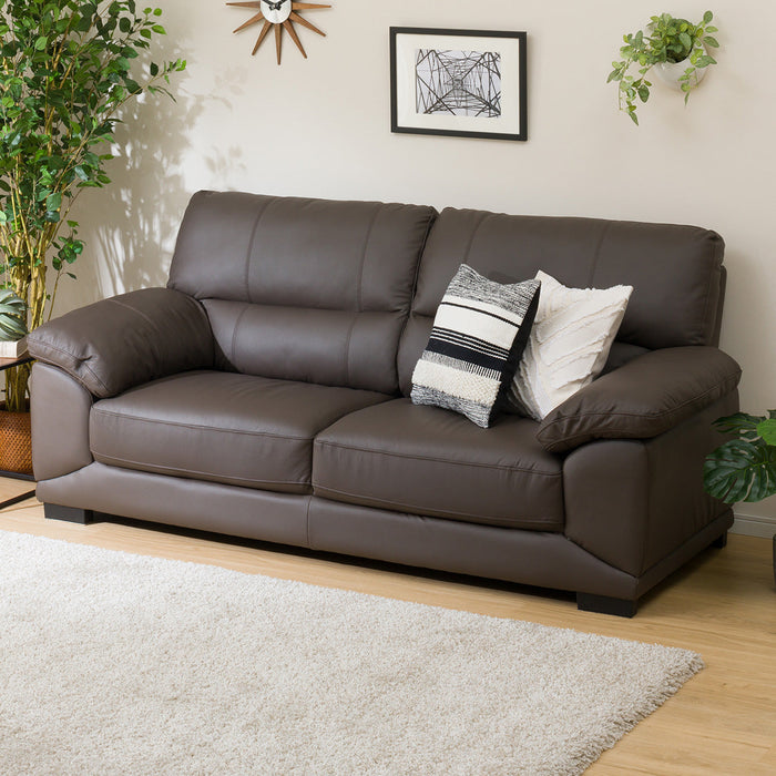 3 Seat Sofa Wall 3-KD Leather-C1 DBR