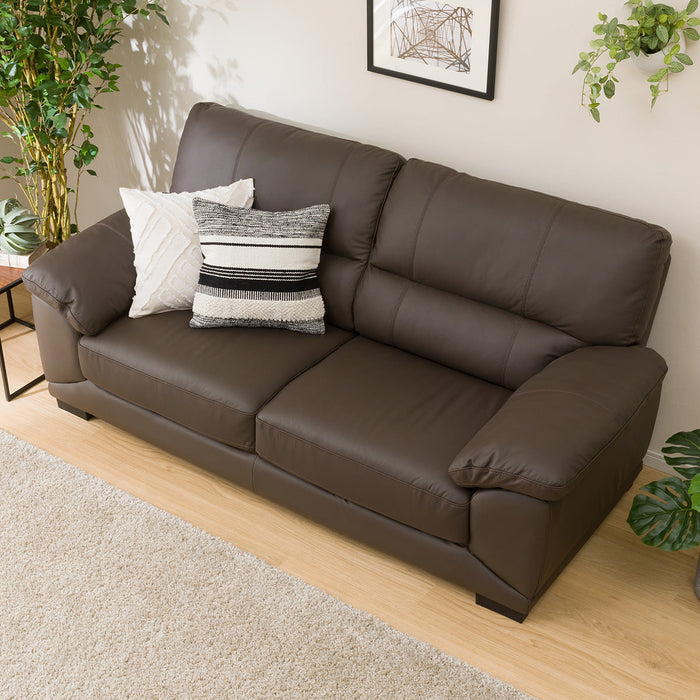 3 Seat Sofa Wall 3-KD Leather-C1 DBR