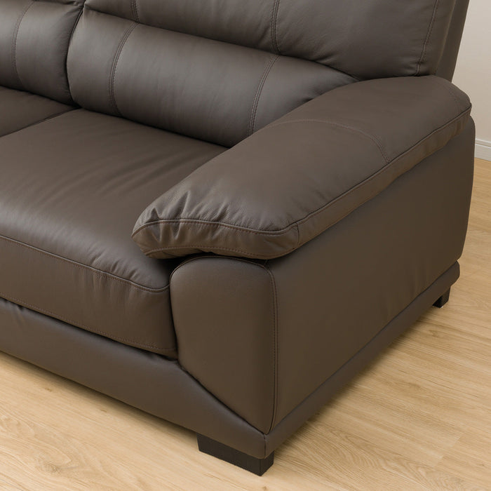 3 Seat Sofa Wall 3-KD Leather-C1 DBR