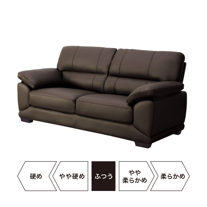 3 Seat Sofa Wall 3-KD Leather-C1 DBR