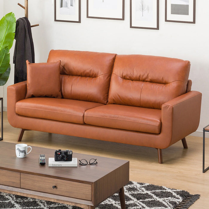 3 Seat Sofa Filln Leather BR/MBR