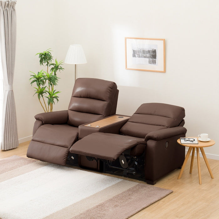 2S Sofa N-Believa DBR2-SCF66 TK Leather with Storage Table