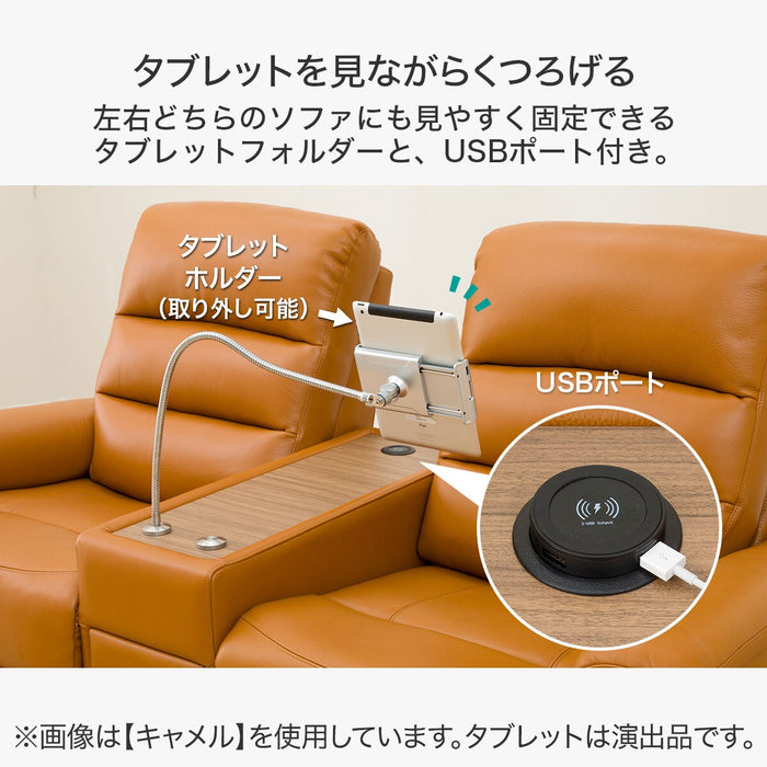 2S Sofa N-Believa DBR2-SCF66 TK Leather with Storage Table