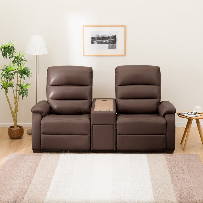 2S Sofa N-Believa DBR2-SCF66 TK Leather with Storage Table