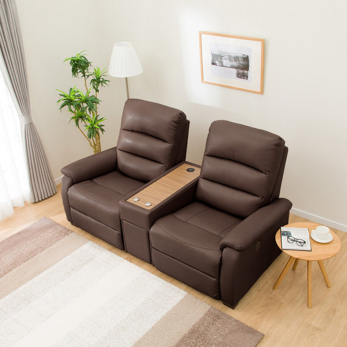 2S Sofa N-Believa DBR2-SCF66 TK Leather with Storage Table