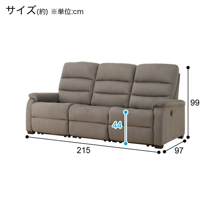 3 Electric 3P Sofa N-Believa Microfiber GY