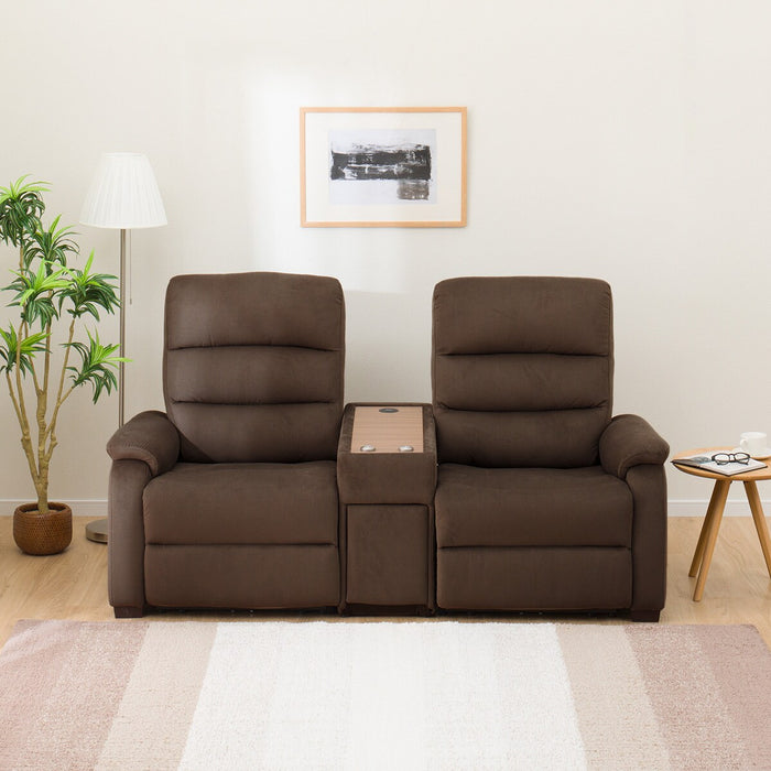 2S Sofa N-Believa Microfiber DBR with Storage Table