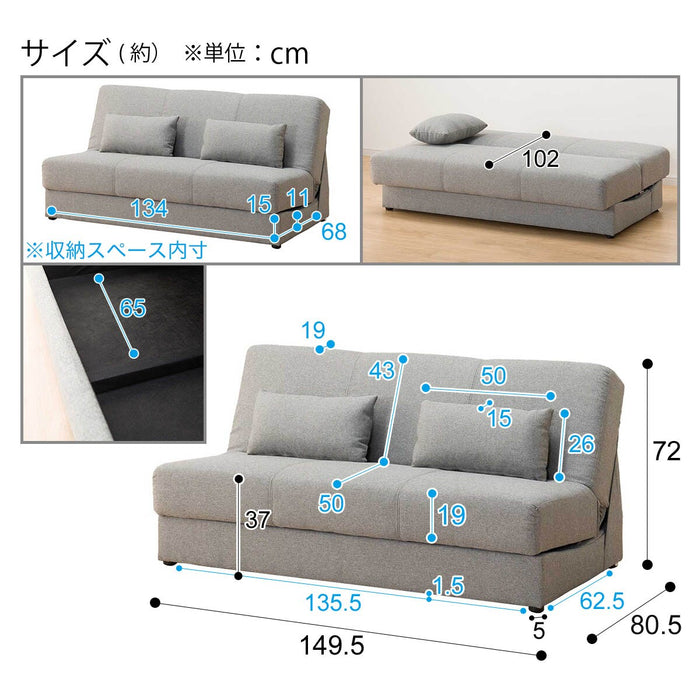 Sofa-Bed Mobel 2P/Bolster GY