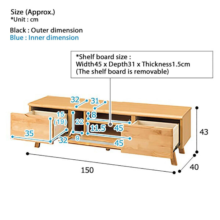 TV Cabinet N-Alnus 150 LBR