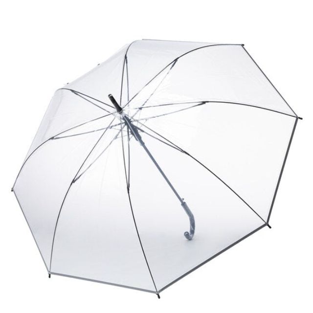 65CM Vinyl Jump Umbrella with Reflective Tape Clear