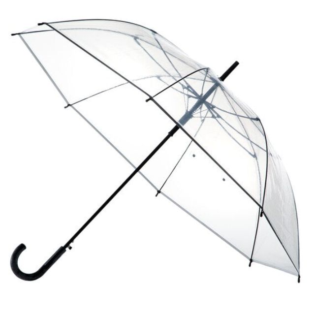 65CM Vinyl Jump Umbrella with Reflective Tape Clear