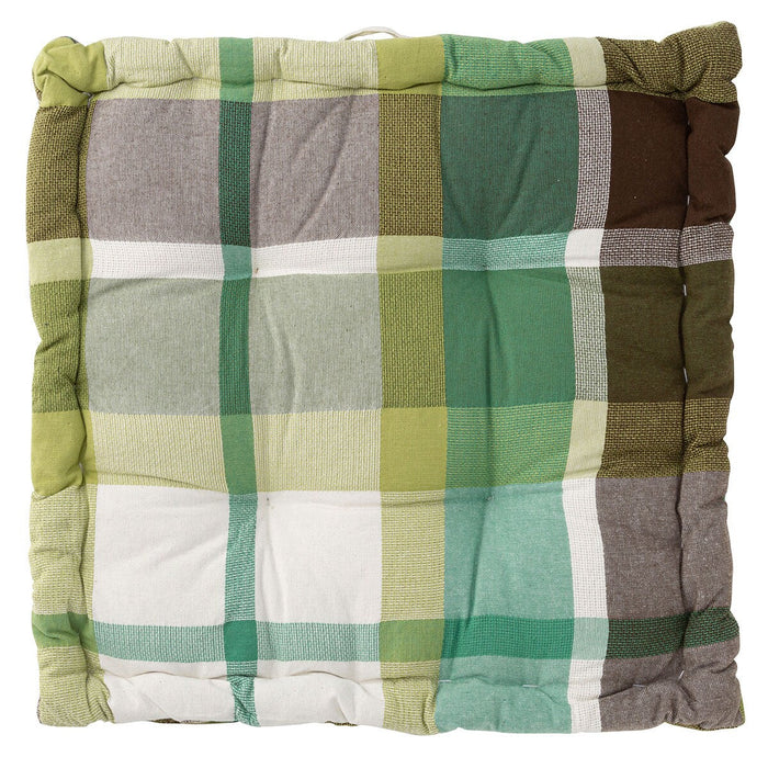 Yarn Dyed Green Check Box Cushion 45x45