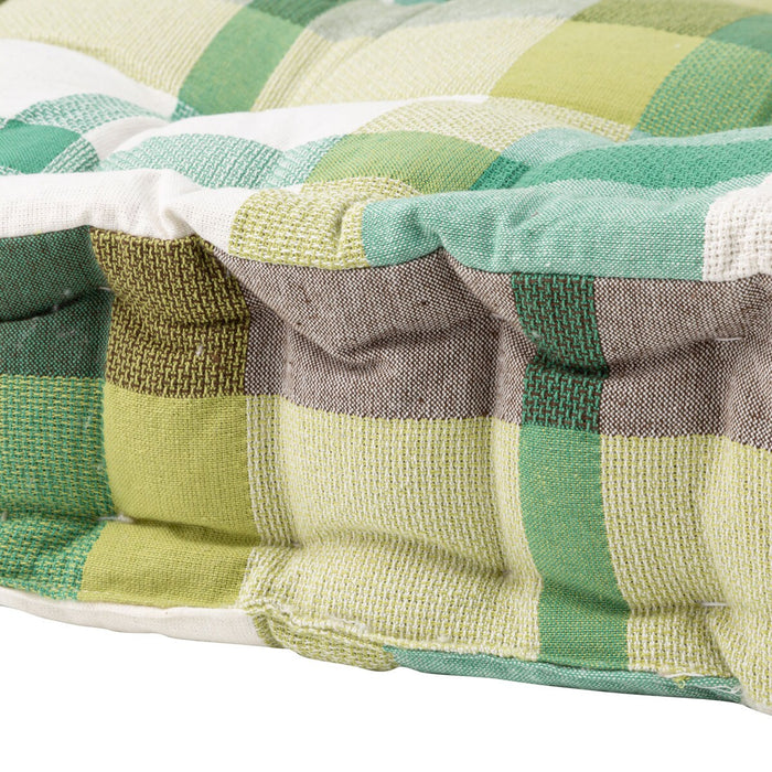 Yarn Dyed Green Check Box Cushion 45x45