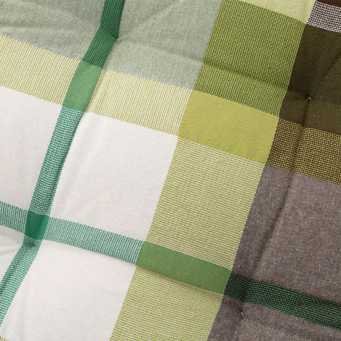 Yarn Dyed Green Check Box Cushion 45x45