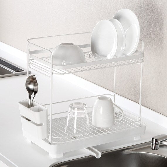 Dish Drainer Double Coating 2-Tier Slim WH