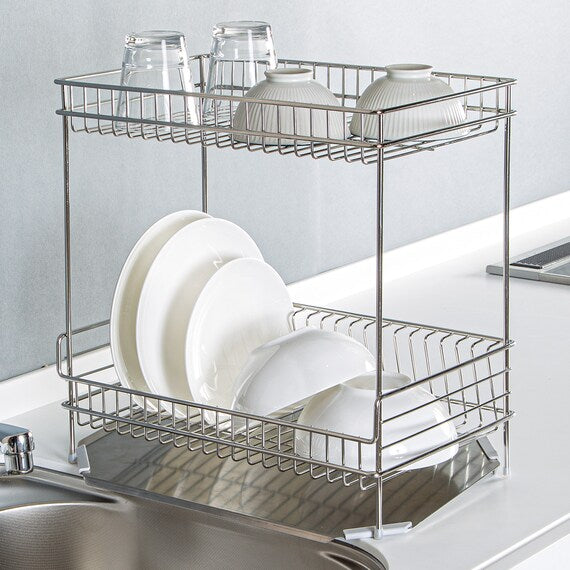 Stainless Steel Dish Drainer 2-Tier-Slim SUS